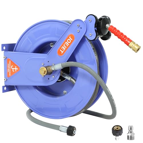 JOEJET 50FT Pressure Washer Hose Reel with Hose