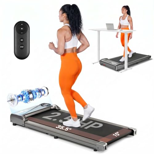 Image of THERUN Walking Pad Treadmill Under Desk, Portable Mini Treadmill for Home /Office, Walking Pad Treadmill 2.5HP, Walking Jogging Machine with 265 lbs Weight Capacity Remote Control LED Display