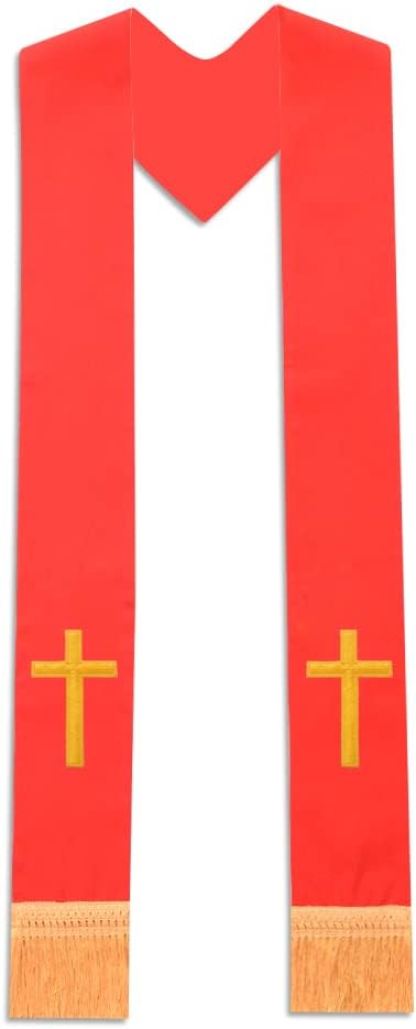 BLESSUME Church Clergy Pastor Cross Embroidered Stole