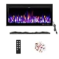 Kentsky 36" Electric Fireplace, Wall Mounted & Insert Electric Fireplace, W/Mixed Color Flame, Adjustable Brightness & Speed, 0-8H Timer, Thermostat, 750w/1500w, Balck