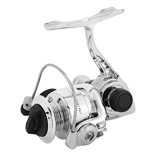 SOONHUA 100 carretes de pesca giratoria, mini rueda de metal cuerpo y carrete rápido suave con mango intercambiable izquierda/derecha para pesca de giro, cebo, fundido, carpa y lucio