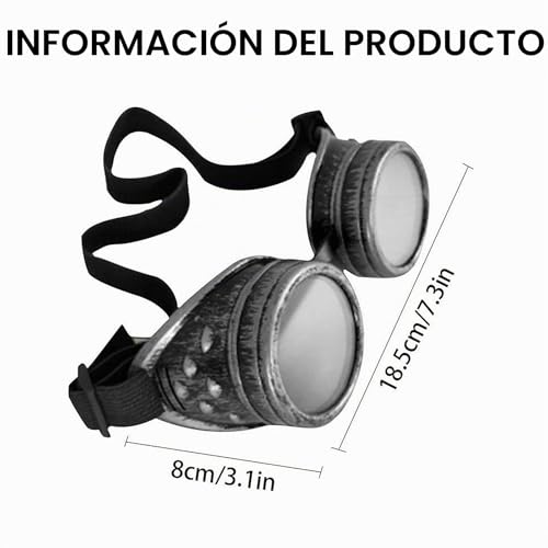 Miniatura 2 de Fesatccoz Gafas Steampunk Estilo Vintage Unisex Victoriano Gótico Hombre Señora Con Protección Solar Y Lentes Intercambiables