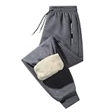 Fleece Lined Pants Men Cold Weather Work Bottoms Pantalon para Frio De Hombre Baggy Fluffy Sleepwear for Track Running Cotton Sweatpants for Men S Dark Gray