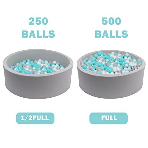Tolead Ball Pit, ∅ 2.75In 200 Balls Included, Foam Ball Pits For Toddlers Soft Children Round Playpen 35 X 12 Inch Gray #TOP6