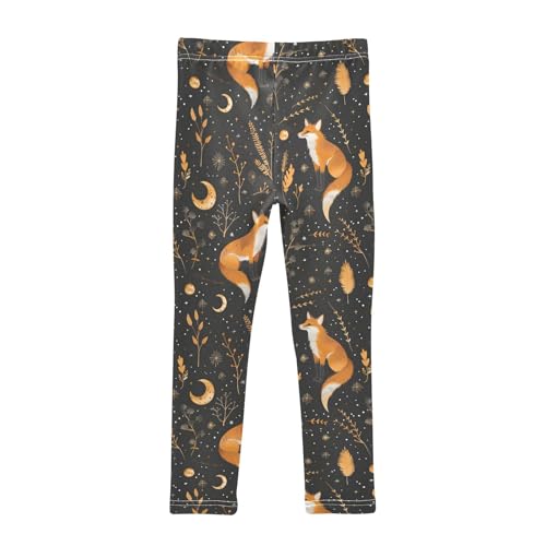 Fox and Astrology Moon 1 Girls Leggings Athletic Pants Tights Stretch Bottom2