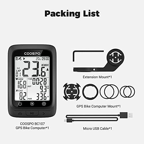 Coospo Bike Computer Gps Wireless, Ant+ Cycling Computer Gps With Bluetooth , Multifunctional Ant+ Bicycle Computer Gps With 2.4 Lcd Screen, Bike Speedometer With Auto Backlight Ip67 #TOP7
