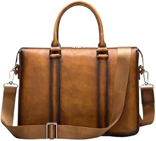 Retro Genuine Leather Briefcase Handheld Laptop Bag Handcrafted Business