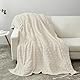 WONGS BEDDING Kuscheldecke Flauschig Decken für Sofa, Boho Decke Sofadecke Wolldecke 220x240, Fleecedecke, Wohndecke, Couchdecke Weiche Warme für Bett Couch Blanket, Weiß Creme
