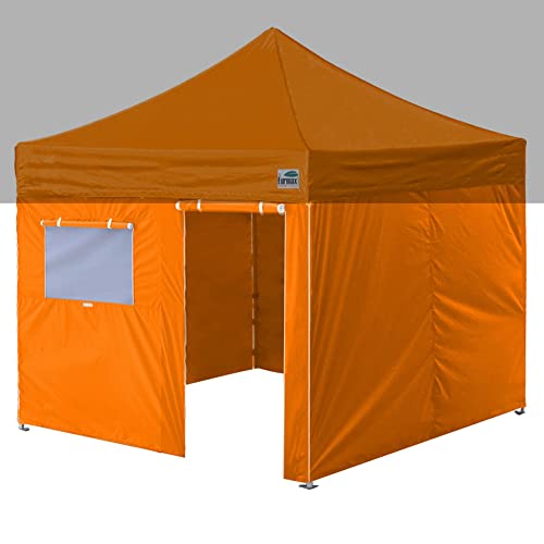Eurmax USA Full Zippered Walls for 10 x 10 Easy Pop Up Canopy Tent,Enclosure Sidewall Kit with Roller Up Mesh Window and Door 4 Walls ONLY,NOT Including Frame and Top(Orange) by Eurmax - Used condition - US$49.69