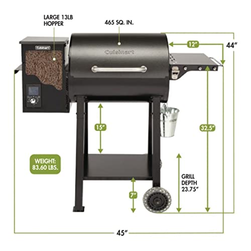 Cuisinart Cpg-465 Portable Wood Pellet Grill & Smoker With Digital Controller, 465 Sq. Inch Cooking Space, 8-In-1 Cooking Capabilities - Smoke, Bbq, Grill, Roast, Braise, Sear, Bake, & Char-Grill #TOP1