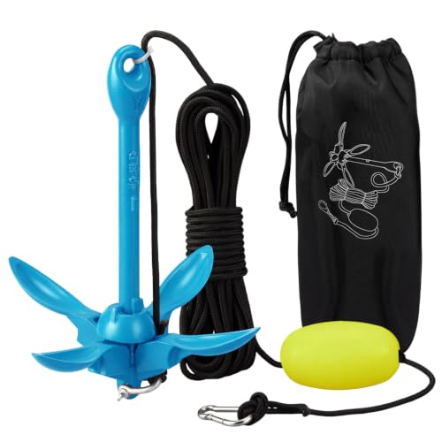 Lounsweer 1.5/3.5 lb Anchor Kit for Kayak Paddle Board,Blue,3.5lb by Lounsweer - Used condition - US$34.45