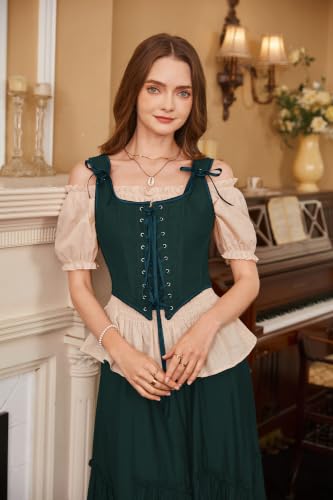 Image of Scarlet Darkness Women's Renaissance Corset Tops Lace Up Overbust Bustier