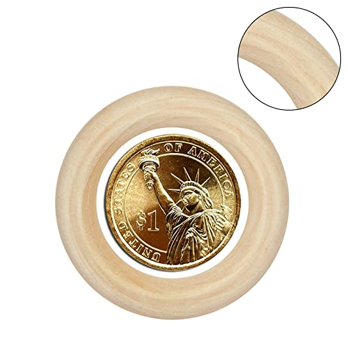 Certbuy 300Pcs Natural Unfinished Wood Rings For Crafts 1.6Inch/40Mm, Smooth Solid Wooden Rings For Macrame, Wooden Ring For Craft, Pendant Diy Wood Rings Jewelry Making #TOP27