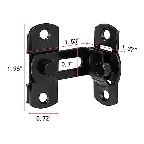 Iniret 4 Packs 90 Degree Black Flip Barn Door Lock,Protect Privacy-Security Gate Latch,Hook Lock Latch For Barn,Sliding Door Antique Lock Gate Latches Wine Cabinet Closet Door Latches. #TOP1