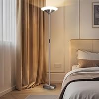 BBHome LED Deckenfluter, 27W Stehlampe LED Dimmbar mit Fernbedienung & Berührung, 3000K-6500K Stehlampe Wohnzimmer Modern für Wohnzimmer, Schlafzimmer, Büro, Silber – Ansicht 8