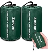Zmoon Emergency Sleeping Bag 2 Pack Lightweight Survival Sleeping Bags Thermal Bivy Sack Portable...