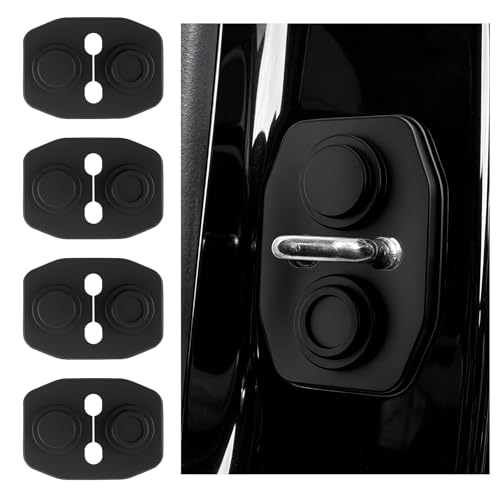 Aokdom 4PCS Upgraded Silicone Car Door Latch Covers Dustproof Car Door Lock Cover with Triple Cushion Design for Reducing Noise & Vibration Anti-Scratch Cars Doors Slam Stopper for Latch