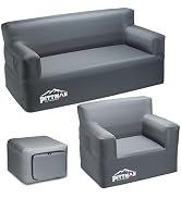 Pittman - Inflatable Furniture Set - Complete Blow up Couch, Sofa & Ottoman Sectional Set for The...
