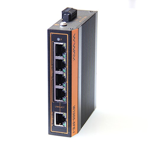 Wiwav W1005-5Fe-I 10/100Mbps Unmanaged 5-Port Industrial Ethernet Switches With Din Rail/Wall-Mount (Ul Listed, Fanless, -40°C~85°C) #TOP6