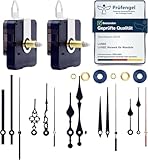 LUSEE 2 Pezzi Movimento Meccanismo Orologio da Parete con 5 Set di Diversi Stili Lancette Orologio per Parti Riparazione dell'Orologio Parete Sostituzione (16 mm / 0,62 Pollici, 22 mm / 0,86 Pollici)