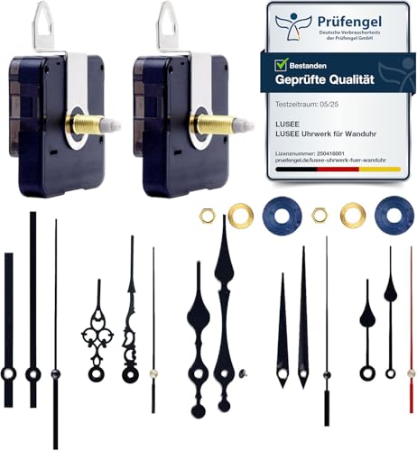 LUSEE 2 peças mecanismos de movimento de relógios, mecanismo silencioso de quartzo com 5 pares de ponteiro para bricolage reparação substituição de peças (16 mm / 0,62 polegadas, 22 mm / 0,86