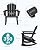 SERWALL Modern Rocking Adirondack Chair, HDPE Outdoor Rocking Chair, All Weather Patio Rocker Chair for Porch, Lawn, Garden, Backyard, Black