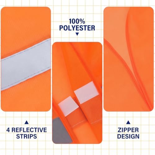 10 Pack Reflective Safety Vest and Beanie Set, Hi Vis Gear — 사진 4