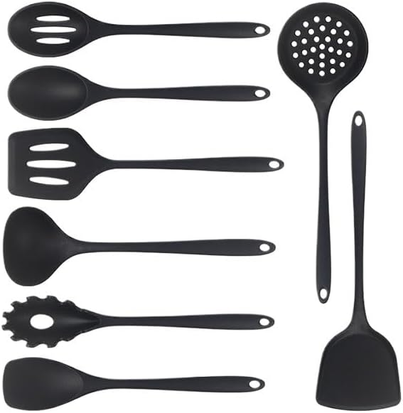 Silicone Spatulas for Household Kitchenware Soup Spoons Strainers Set