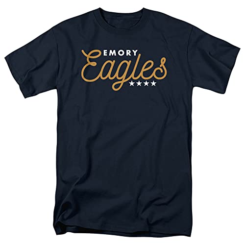 Emory University Official Eagles Unisex Adult T Shirt,Navy, Medium