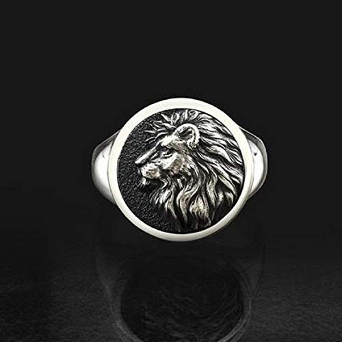 Lion Head Ring For Men, Norse Viking Lion Ring, Hip Hop Lion Signet Ring, Vintage Engraved Carved Band Rings, Lion Totem Ring, Punk Lion Amulet Ring, Gothic Animal Lion Jewelry Gift For Men Boys (12) #TOP3