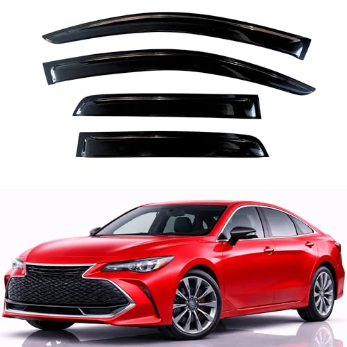 KPY Window Visor Compatible with Toyota Avalon 2019-2022, 4PC Rain Guard Side Window Vent Deflectors Tape-On Style, 2019 2020 2021 2022