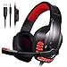 GALOPAR Casque Gaming Compatible Avec PC, PS4, Manette Xbox One, Casque Avec Micro Antibruit et Lumière LED, Basse Surround Portable Mac Jeux Nintendo PS3(Red)