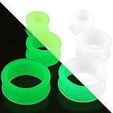 BodyJ4You Glow in the Dark Tunnels Silicone Flexible Neon Green Glow Silicone Plugs (2 Pieces)