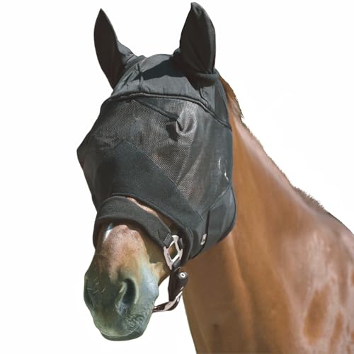 Waldhausen Fliegenmaske Premium mit Ohrenschutz, schwarz, WB