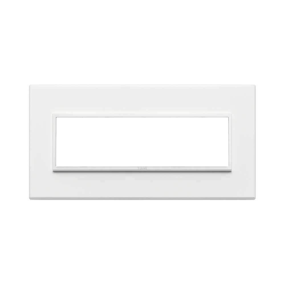 Plaque 7 modules VIMAR Eikon Evo blanc aluminium interrupteur prise appareillage mural de finition