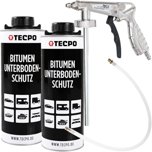2 x 1 l protezione per sottoscocca bitume nero + protezione aria compressa sottoscocca pistola