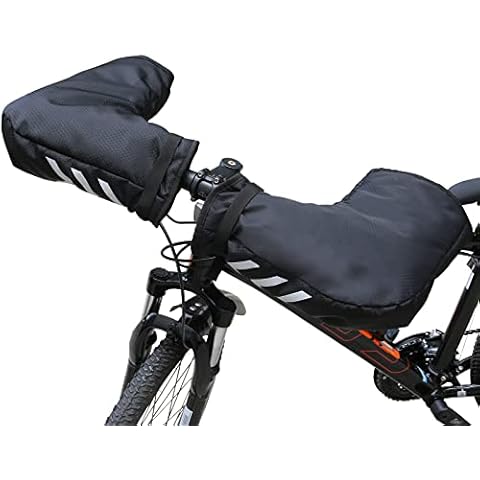 DNIEBW E Bike Accessories for Adult Bikes Gloves Mitts Waterproof Bicycle Bar Warmer Extreme Cold Weather Mountain Commuter MTB Fat Covers Cyclist Pogies Mittens Winter Outdoor Cycling Black Cover