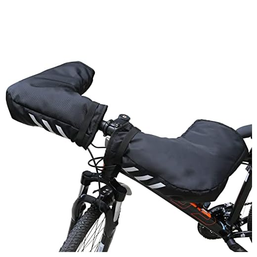 DNIEBW E Bike Accessories for Adult Bikes Gloves Mitts Waterproof Bicycle Bar Warmer Extreme Cold Weather Mountain Commuter MTB Fat Covers Cyclist Pogies Mittens Winter Outdoor Cycling Black