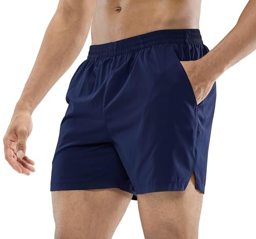 Image of MIER Men's Workout Running Shorts Lightweight Active 5 Inches Shorts with Pockets, Quick Dry, Breathable