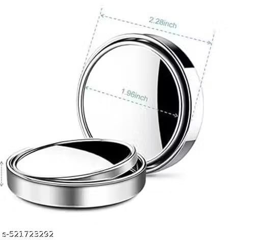 Image of HD Glass Blind Spot Mirror Round 360 Side view Blindspot with Frame, Self-Adhesive for unniversal car Fit with Adjustable Angle, Easy Installation (SILVER)