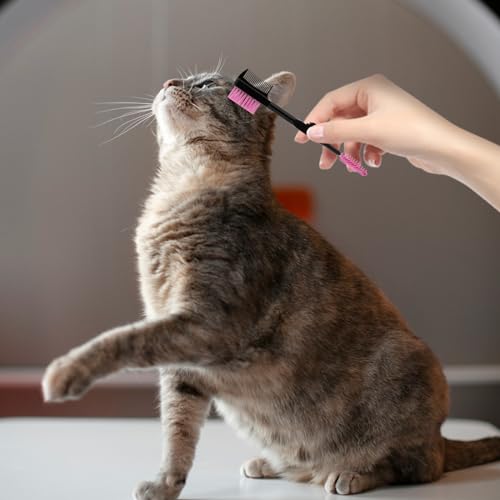 3 Pcs Dog Grooming Set - Tear Stain and Eye Cleaning Combs for Small Pets, Removing Crust, Mucus, and Flea Debris