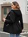 Nadeer Mantel Damen Winterjacke Lang Parka Gefüttert Wintermantel Wasserdicht mit Kapuze Warm Winterparka(Schwarz,M)