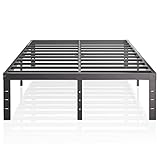 HiBed Full Bed Frame, 14” Height Noise Free Metal Platform, Lightweight Heavy Duty Steel Support Up