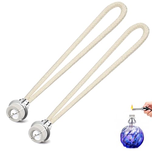 Valyrane Lot de 2 Mèches Catalytiques Argentées (18mm) – Compatible avec Diffuseurs d’Aromathérapie, Brûleur à Huile pour Maison et Bureau, Durable et Sûr, Remplacement Idéal pour Mèche de Lampe