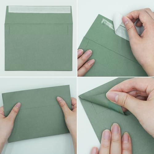 40 sztuk zielonych kopert o rozmiarze 18,5x13,5 cm, samoprzylepnych, idealnych do prezentów, zaproszeń do ślubów i innych zaproszeń