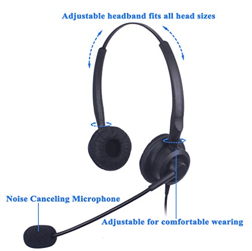 Audicom H201Csb Binaural Call Center Headset Headphone With Mic For Cisco Unified Telephone Ip Phones 7931G 7940 7941 7942 7945 7960 7961 7962 7965 7970 And Plantronics M10 Mx10 Vista Modular Adapters #TOP2