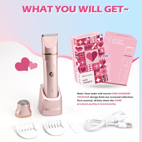 Bikini Trimmer for Women 2-in-1 Electric Razors for Women with Body & Facial Heads, Rechar - image 8