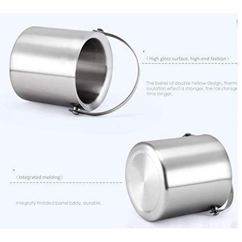 Cubo de hielo de acero inoxidable de 2L: cubitera térmica de doble capa 4