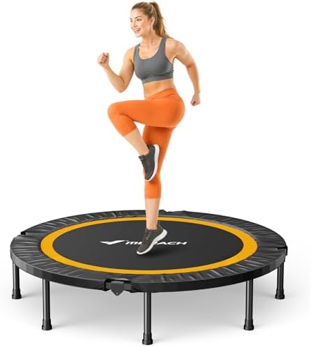 MERACH Mini Trampolin 102cm/122cm Fitness Trampolin | Maximale Belastung 150 KG, Trampoline für Bewegungstraining Leise