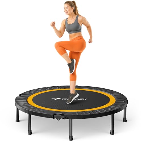 MERACH Mini Trampolin - 102cm/122cm Fitness Trampolin Faltbar, Maximale...